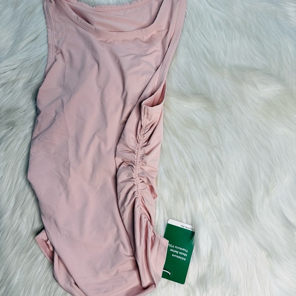 Halara Light Pink Ruched Racerback Yoga Tank - Picture 6 of 8